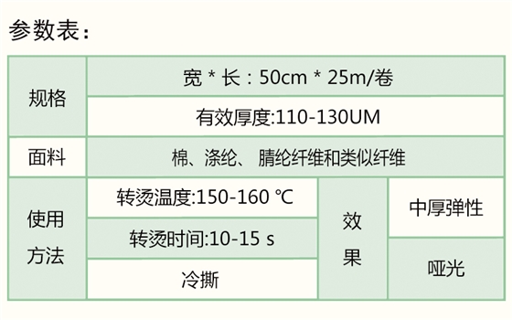 刻字膜參數表